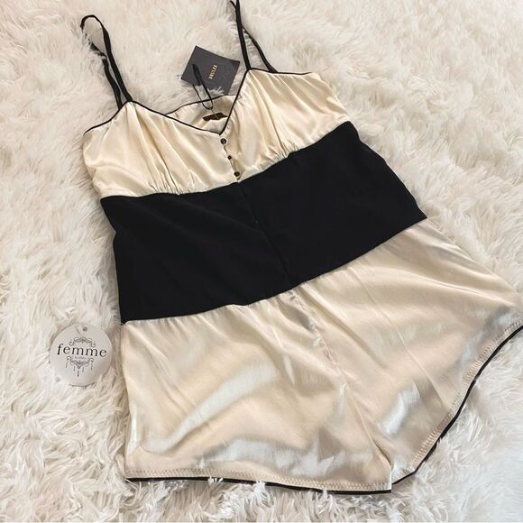 Brulee Silk Teddy Lingerie Romper - Picture 1 of 14